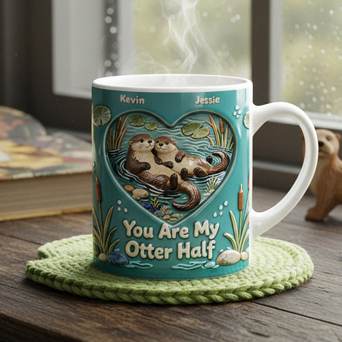 You Are My Otter Half - Personalized Sweet Otter Couple Coffee Mug for Lovebirds Coffee Mug PopCulturePrints