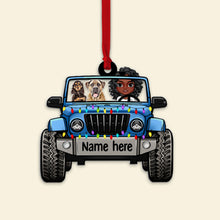 Load image into Gallery viewer, Personalized Christmas Ornament - Dog Lover in Jeep
