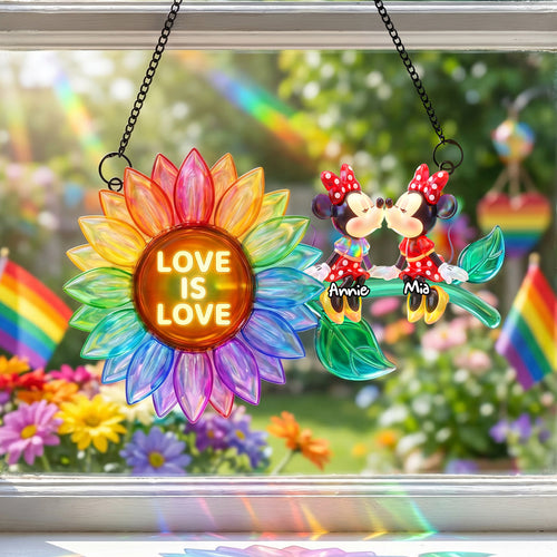 Love Is Love Suncatcher Ornament - A Personalized Gift for Couples Who Celebrate Love Ornament PopCulturePrints