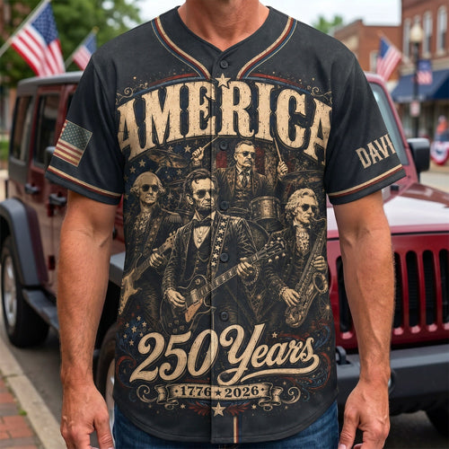 Celebrate 250 Years of America - Personalized Baseball Jersey for Patriotic Fans AOP Products PopCulturePrints