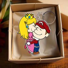 Load image into Gallery viewer, Personalized Keychain for Couples - Hugging in Love Keychains PopCulturePrints

