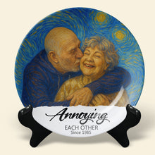 Load image into Gallery viewer, Annoying Each Other Since 1985 - Customizable Round Plate Gift for Couples Ceramic Round Plate PopCulturePrints

