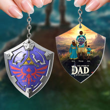 Load image into Gallery viewer, Legend of Dad Personalized Shield Keychain Keychains PopCulturePrints
