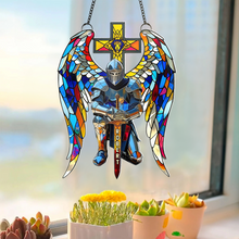 Load image into Gallery viewer, “Wear Your Faith Proudly: Armor of God Suncatcher Ornament” - Personalized Gift for Christians Ornament PopCulturePrints
