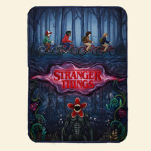 Load image into Gallery viewer, “Get Lost in the Horror” - Horror Forest Blanket - Personalized Gift for Fans of Stranger Things Blanket PopCulturePrints
