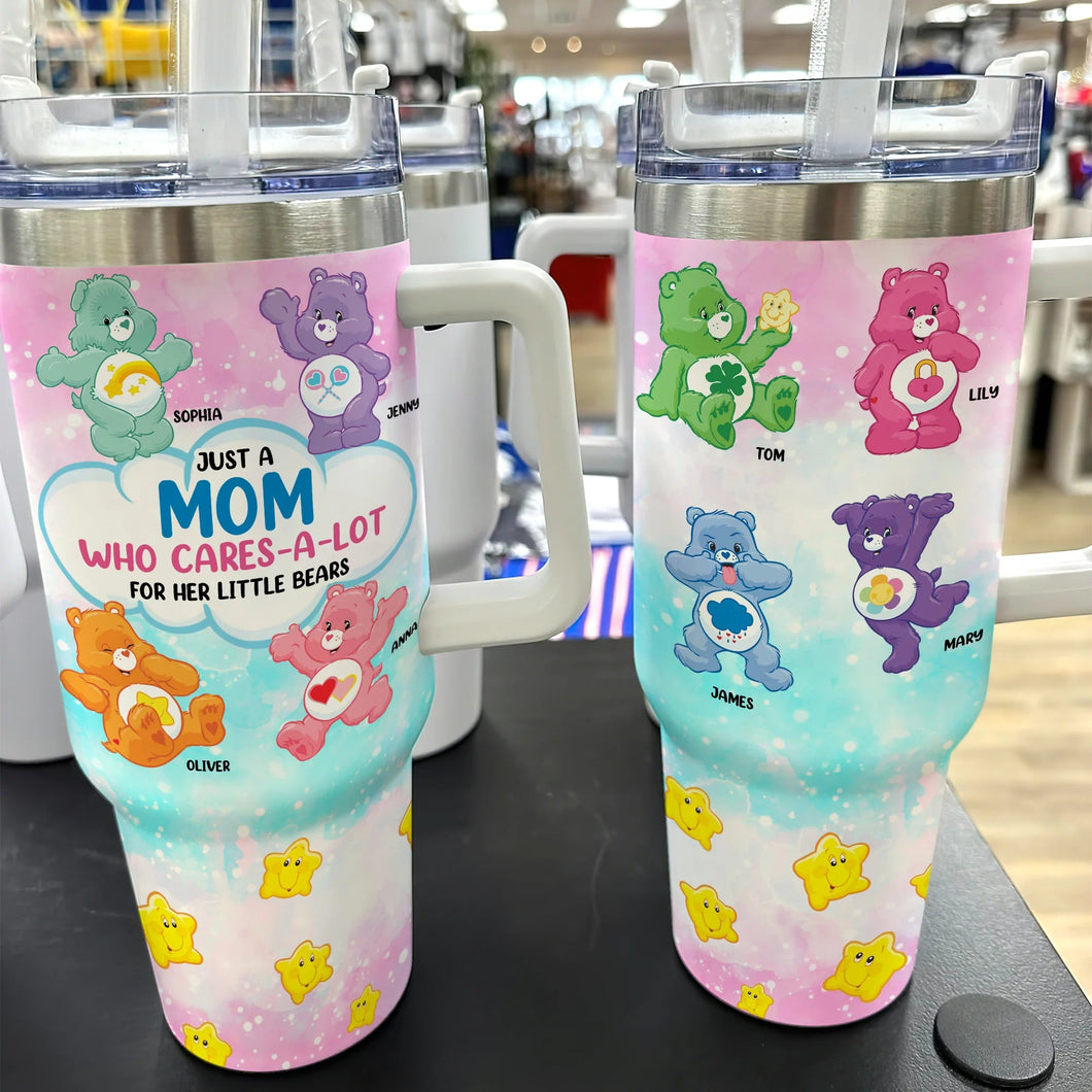Customizable Tumbler for Moms - 'Caring Bears' Design Tumbler Cup PopCulturePrints