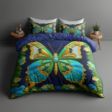 Load image into Gallery viewer, Vibrant Personalized Butterfly Quilt Bed Set Blanket PopCulturePrints
