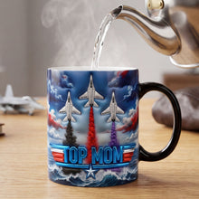 Load image into Gallery viewer, “Top Mom – A Gift as Strong as Her Love” - Personalized Fighter Jet Coffee Mug - Gift for Moms, Grandmas &amp; More Coffee Mug PopCulturePrints
