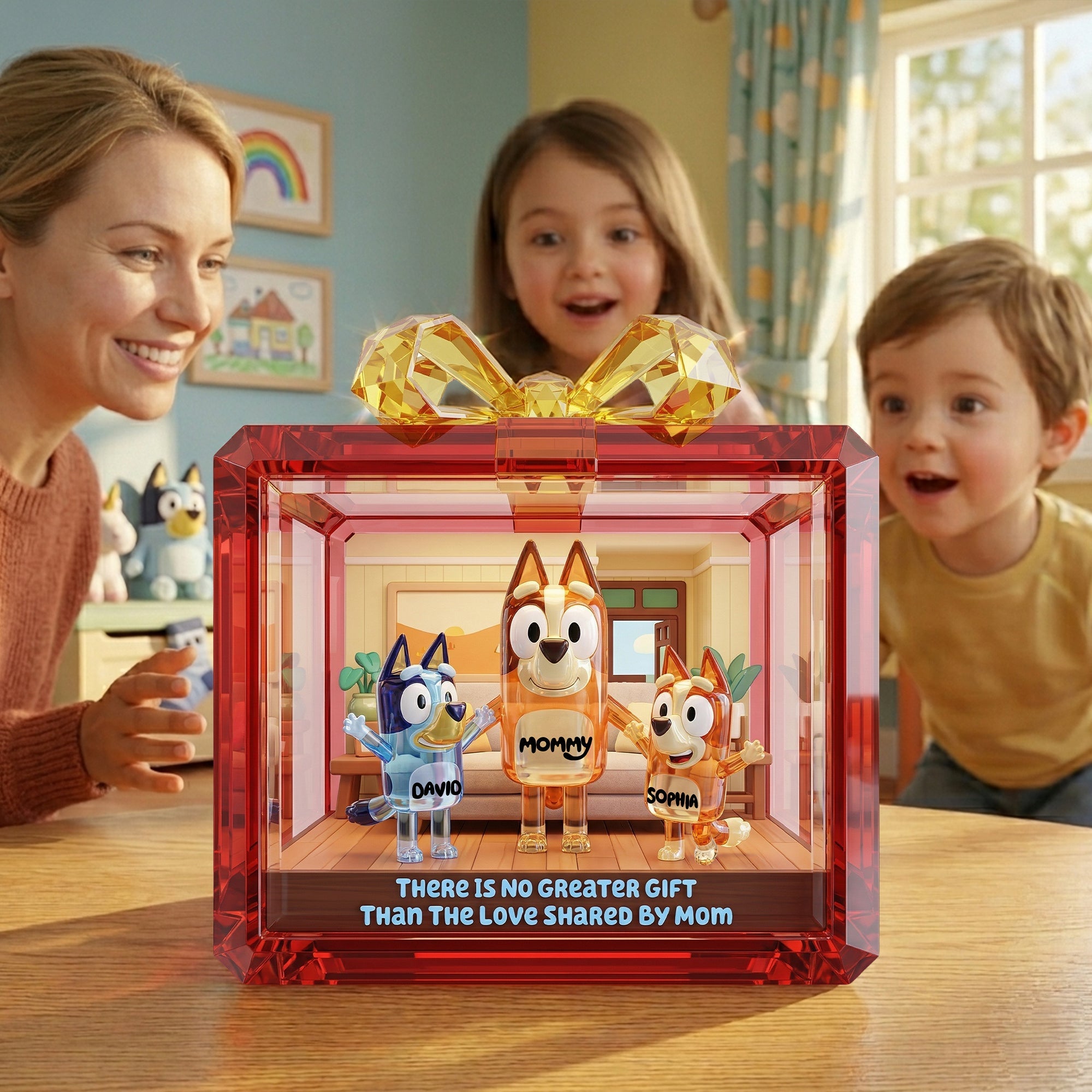 There Is No Greater Gift Than The Love Shared By Mom - Personalized Acrylic Plaque for Moms, Grandmas & More Shaped Plaques PopCulturePrints