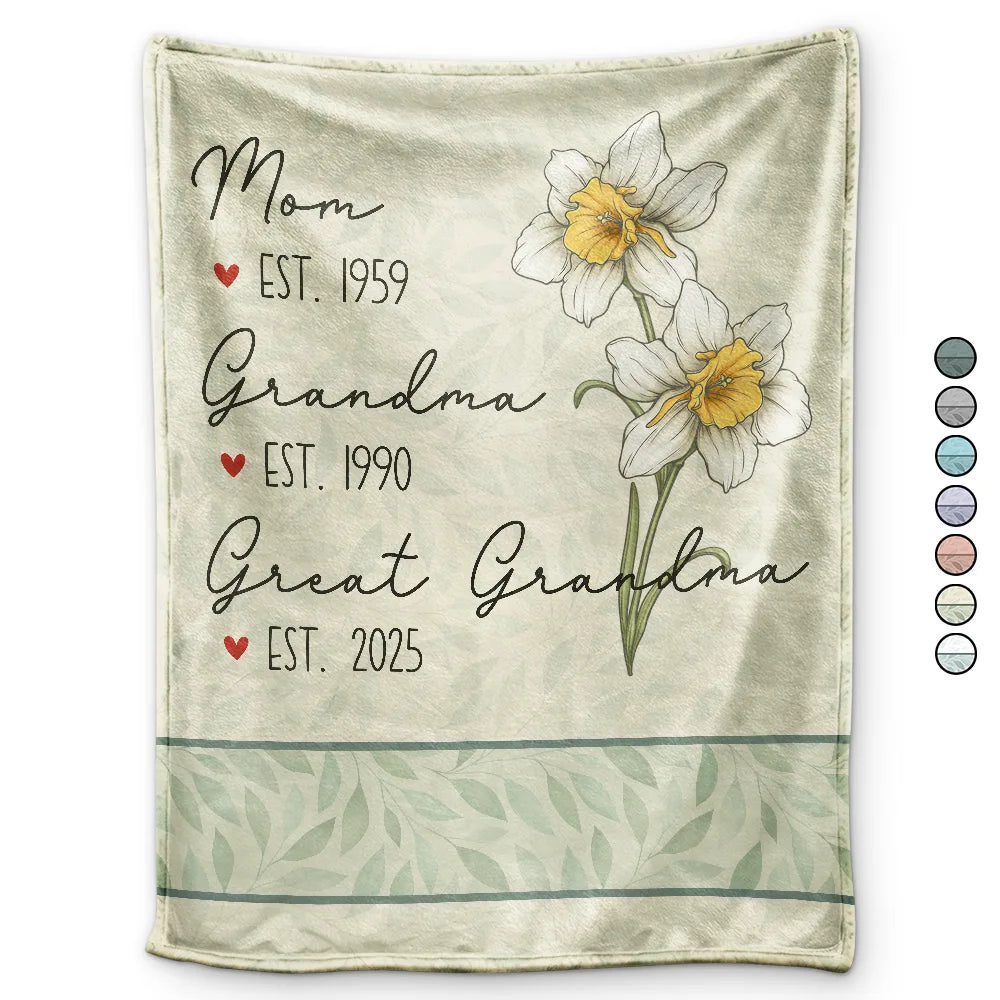 Cherished Memories: Personalized Fleece Blanket for Mom, Grandma, and Great Grandma Fleece Blanket PopCulturePrints