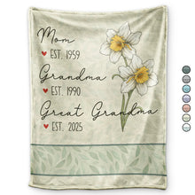 Load image into Gallery viewer, Cherished Memories: Personalized Fleece Blanket for Mom, Grandma, and Great Grandma Fleece Blanket PopCulturePrints
