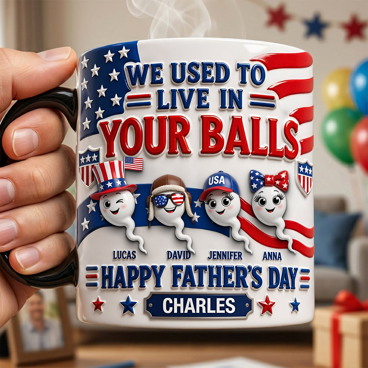 We Used To Live In Your Balls - Personalized Magic Mug for Father's Day Coffee Mug PopCulturePrints