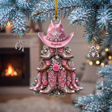 Load image into Gallery viewer, Shimmering Cowgirl Boots Christmas Tree Ornament, Personalize Gifts For Christmas 03qhlu140826 Ornament PopCulturePrints
