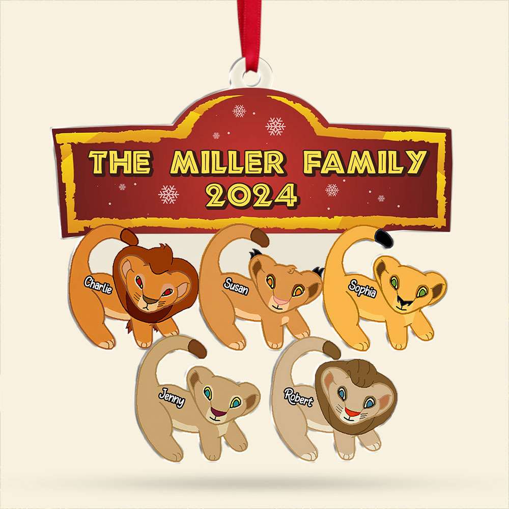 Custom Lion Family Christmas Ornament 2024 Ornament PopCulturePrints