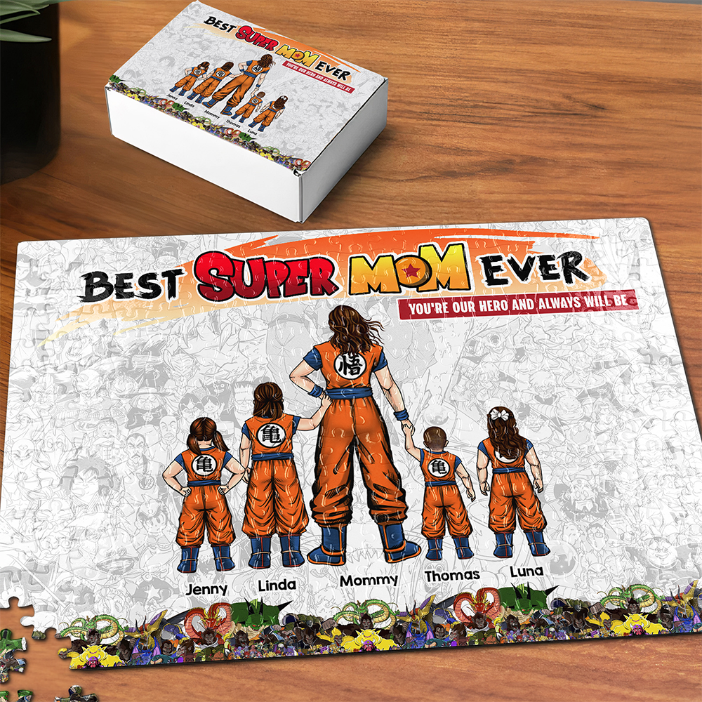 You're Our Hero - Personalized Super Mom Jigsaw Puzzle - Unique Gift for Mom and Grandma Jigsaw Puzzles PopCulturePrints