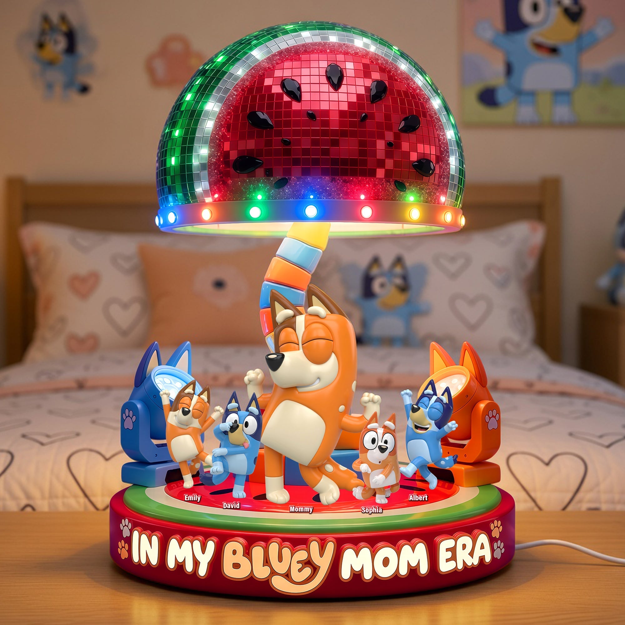 "In My Bluey Mom Era: A Heartwarming Celebration of Motherhood" - Personalized Acrylic Light Box - Gift for Mom, Grandma, and Kids Light Box PopCulturePrints