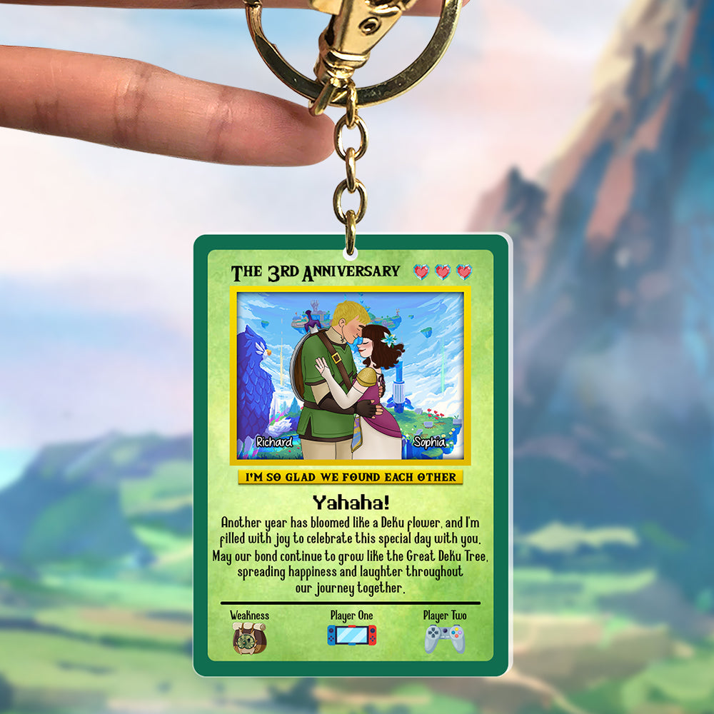 Personalized 5th Anniversary Acrylic Keychain for Couples Keychains PopCulturePrints