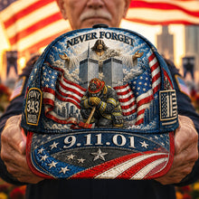 Load image into Gallery viewer, Never Forget: God Blessed Our Fallen Firefighters Memorial Classic Cap - Personalized Gift for Firefighters, Heroes, and Loved Ones
