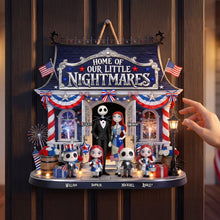 Load image into Gallery viewer, Home of Our Little Nightmares - Spooky Family Wood Sign - Personalized Gifts for Family Wood Sign PopCulturePrints
