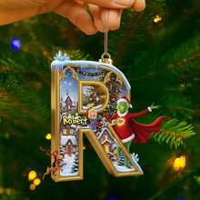 Load image into Gallery viewer, Celebrate with Laughter: Funny Green Guy Ornament - Personalized Letter Gifts for Everyone! Ornament PopCulturePrints
