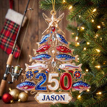 Load image into Gallery viewer, Fishing 250th USA Anniversary Ornament - Personalized Gifts For Christmas 04pgqn220826 Ornament PopCulturePrints
