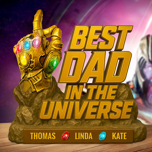 Best Dad in the Universe - Personalized Thunder Dad Acrylic Plaque Gift Shaped Plaques PopCulturePrints