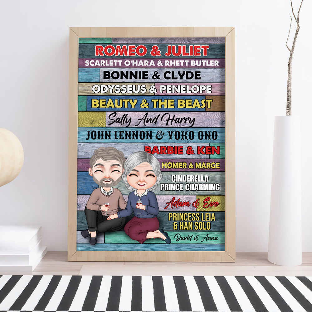 Personalized Elderly Couple Canvas Print - Unique Gift Idea Poster & Canvas PopCulturePrints