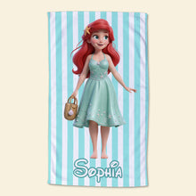 Load image into Gallery viewer, Summer Vibe Princess Beach Towel - Customizable Gifts for Her Beach Towel PopCulturePrints
