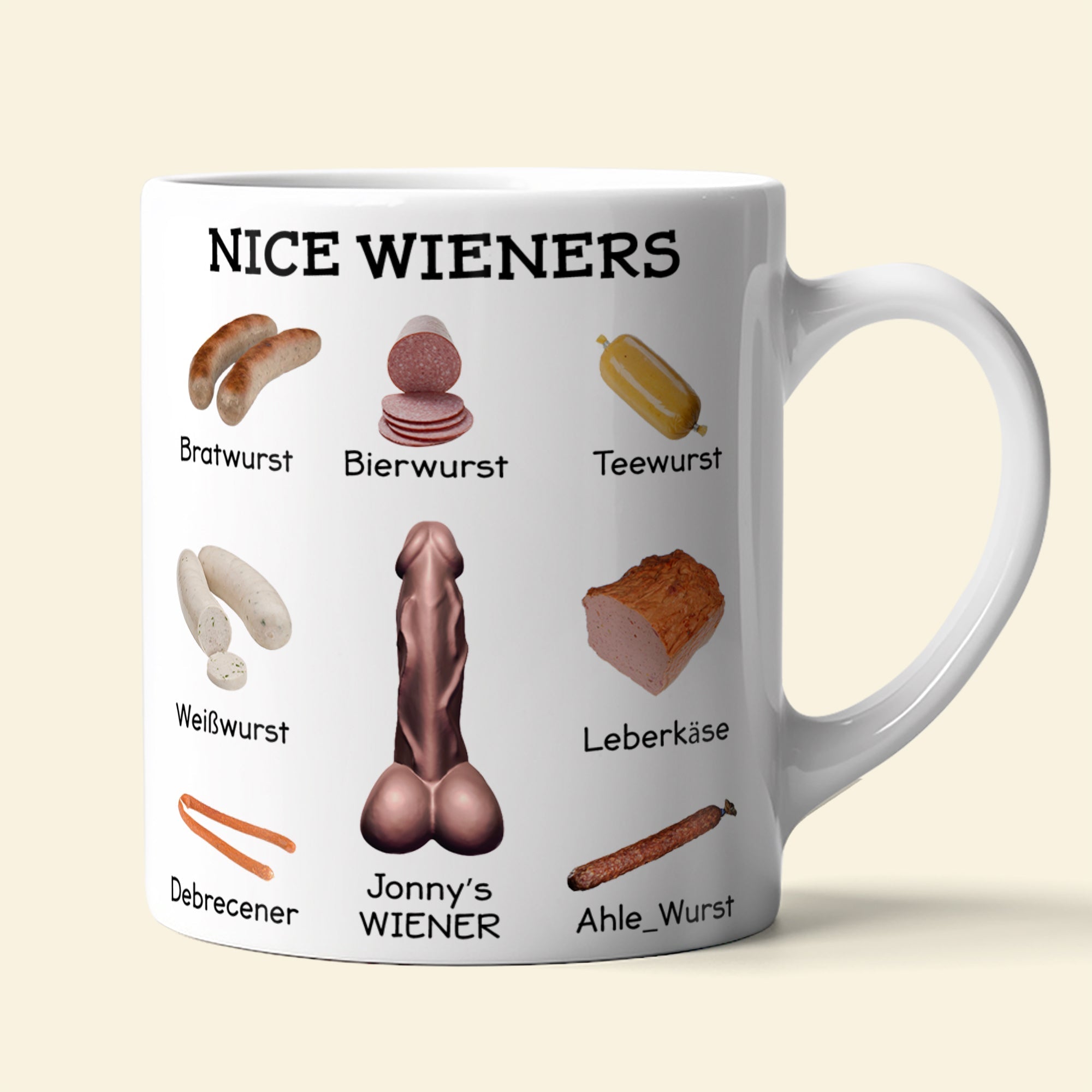 Nice Wieners - Funny Naughty Coffee Mug - Personalized Gifts for Him Coffee Mug PopCulturePrints