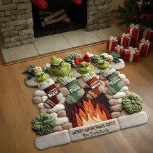 Load image into Gallery viewer, Merry Grinchmas Family Door Mat - Personalized Holiday Gift for Families Doormat PopCulturePrints
