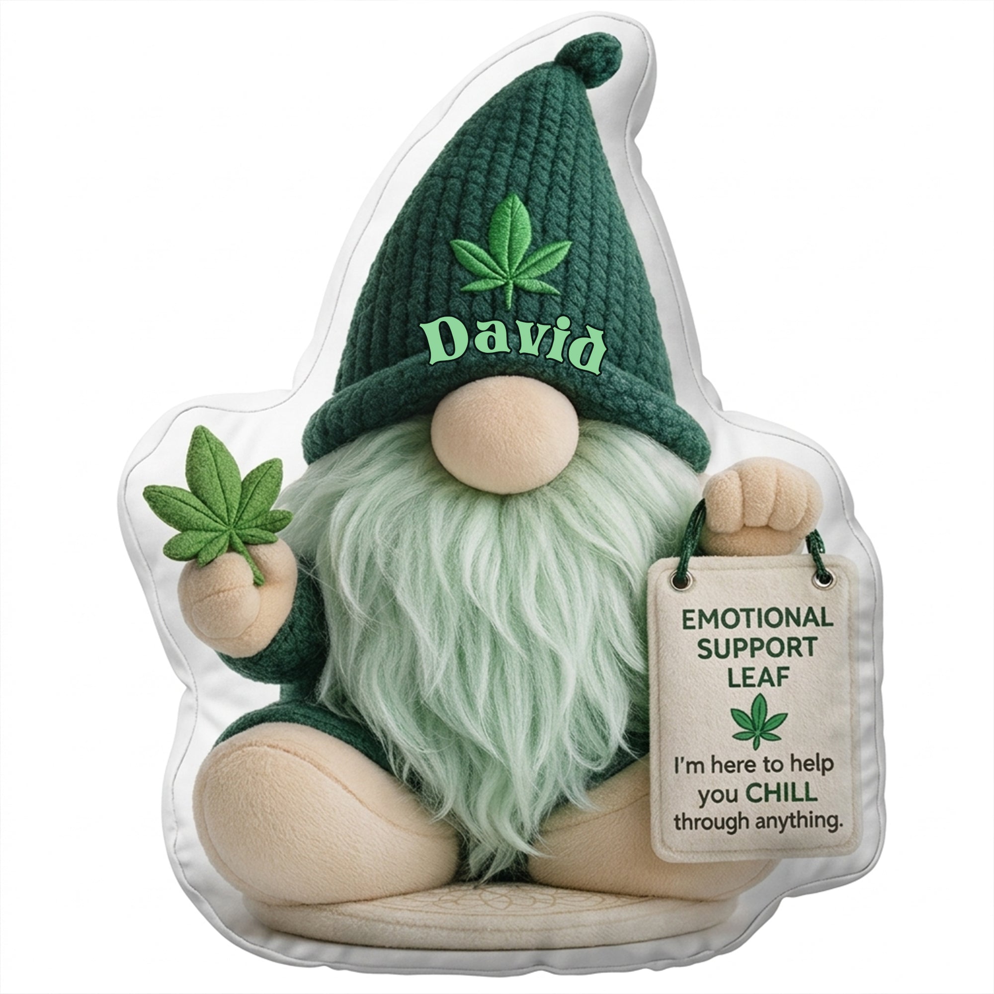 Chill Vibes, Emotional Support Gnome Pillow - Personalized Gifts for Smoking Lovers Pillow PopCulturePrints