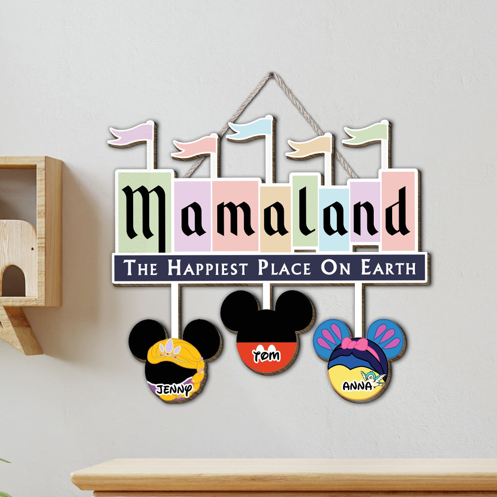 Personalized Mamaland Wood Sign - Unique Mother's Day Gift Wood Sign PopCulturePrints