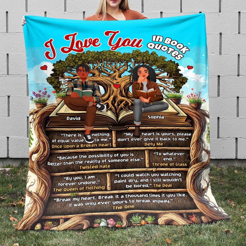 Personalized Book Lover Blanket for Couples - Unique Gift for Readers Blanket PopCulturePrints