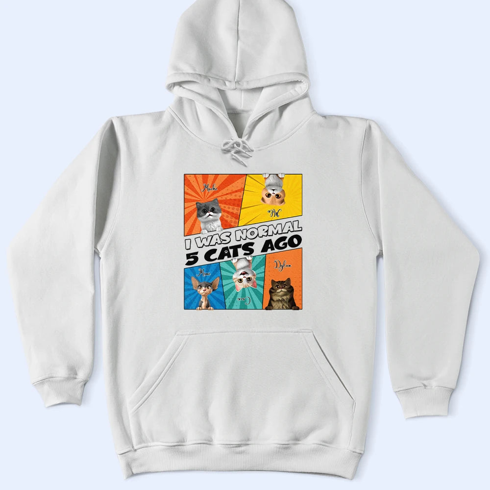 I Was Normal 3 Cats Ago - Personalized T Shirt for Cat Lovers T-shirt PopCulturePrints