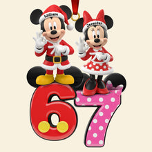 Load image into Gallery viewer, Celebrate Your Love with Custom Mickey &amp; Minnie Holiday Ornament - Perfect Personalized Gift for Couples Ornament PopCulturePrints
