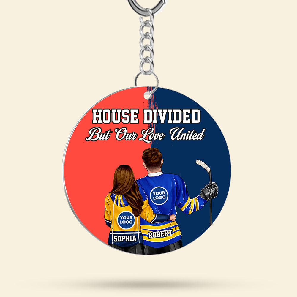 Custom Hockey Couple Keychain - Unique & Meaningful Valentine's Day Gifts Keychains PopCulturePrints