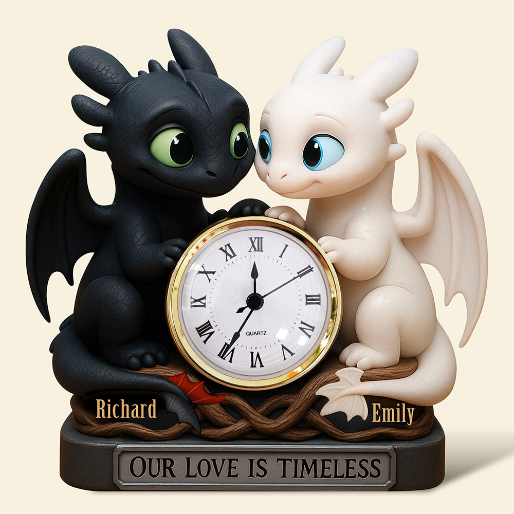 Our Love is Timeless - Couple Forever Desk Clock Plaque - Personalized Gift for Couples Clock Plaques PopCulturePrints