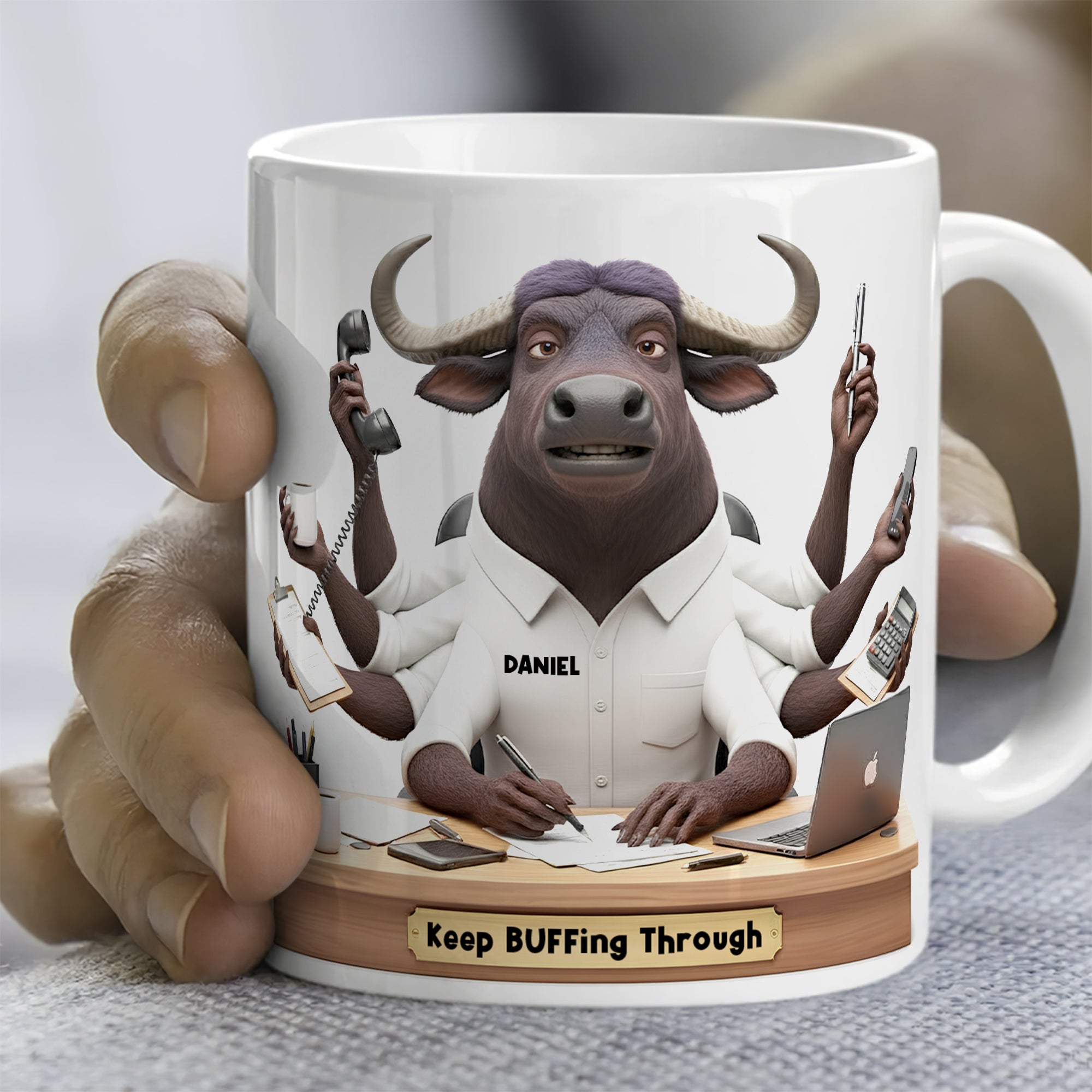“For Every Overworked Animal, A Sip of Joy” - Funny Overworked Animal Office Coffee Mug - Personalized Gift for Coworkers, Friends, and Family Coffee Mug PopCulturePrints