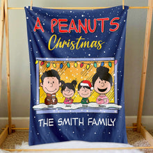 Load image into Gallery viewer, Custom Family Cartoon Christmas Blanket - Peanuts Style
