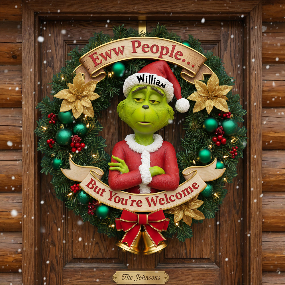 Eww People...But You're Welcome - Personalized Christmas Wood Sign - Funny Gift for Family and Friends Wood Sign PopCulturePrints