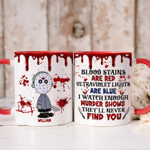 Load image into Gallery viewer, Personalized Horror Fan Halloween Coffee Mug - Blood Stains Are Red Design
