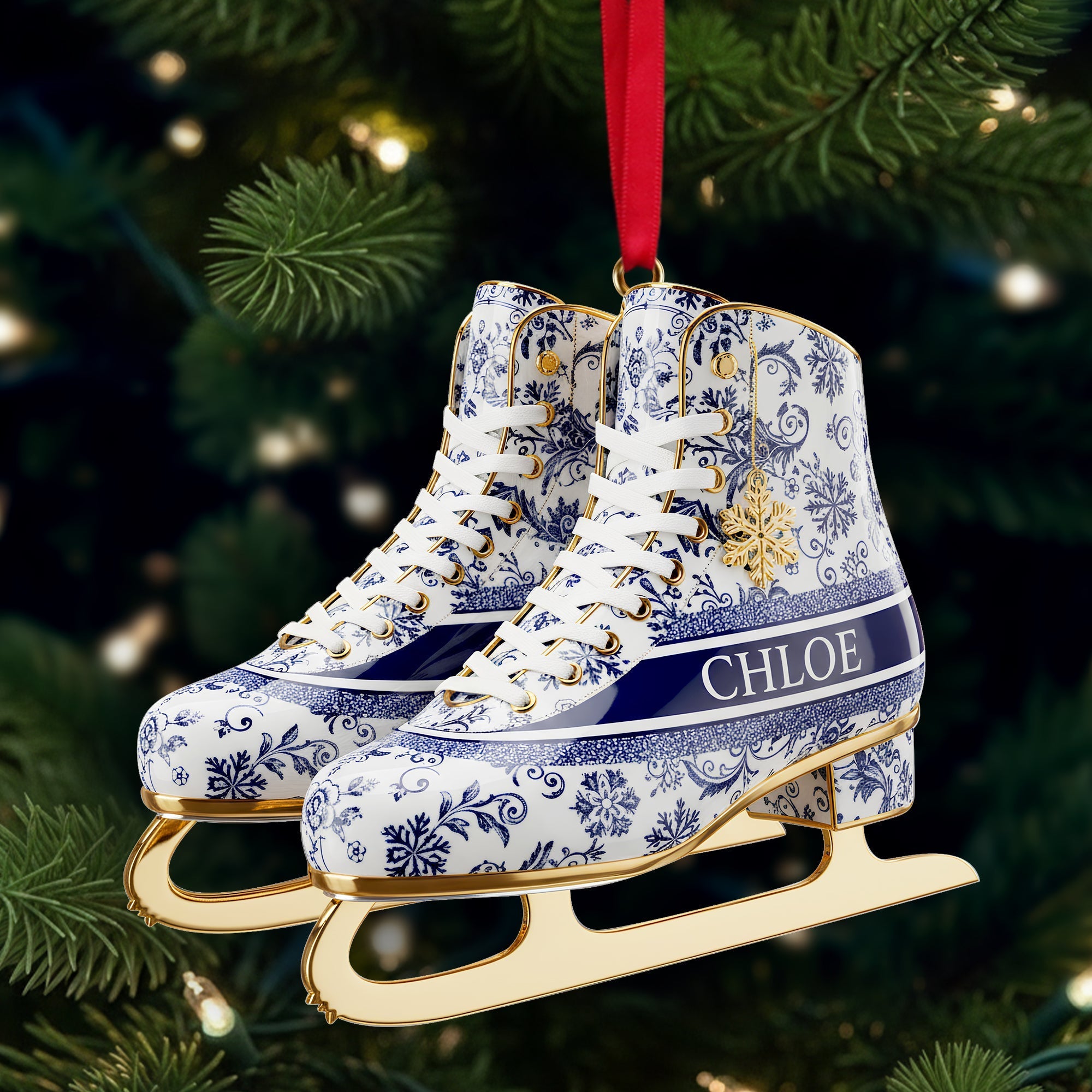 “Skate Into the Holidays” - Winter Skating Ornament - Personalized Gift for Ice Skating Lovers Ornament PopCulturePrints