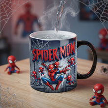 Load image into Gallery viewer, "With Great Power Comes Great Love" - Spider Mom Magic Ceramic Coffee Mug - Personalized Gift for Mom, Grandma and More Coffee Mug PopCulturePrints
