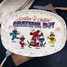 Load image into Gallery viewer, Personalized Grateful Day BBQ Plate - Independence Day Edition Plates PopCulturePrints
