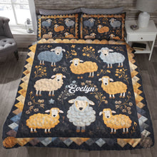 Load image into Gallery viewer, Personalized Sheep Lover Quilt Bed Set - Custom Design for Animal Enthusiasts Blanket PopCulturePrints
