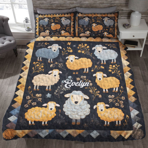 Personalized Sheep Lover Quilt Bed Set - Custom Design for Animal Enthusiasts Blanket PopCulturePrints