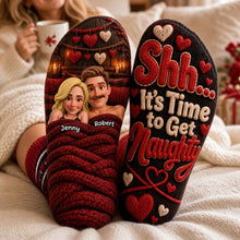 Load image into Gallery viewer, Shhh... It's Time to Get Naughty - Personalized Couple Socks
