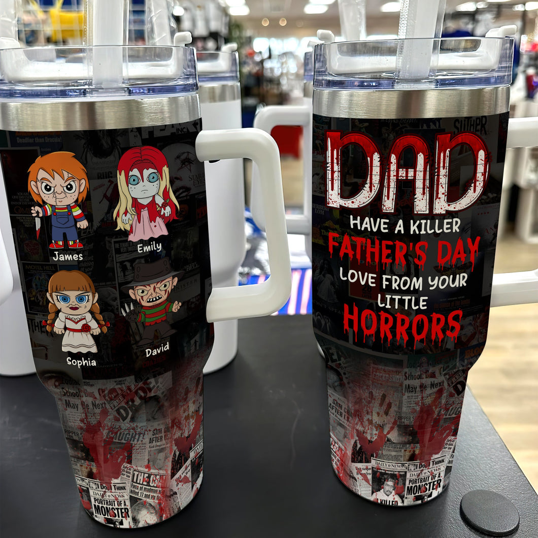 Personalized Horror-Themed Tumbler for Dad - Father's Day Gift from Kids Tumbler Cup PopCulturePrints