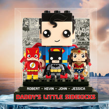 Load image into Gallery viewer, “Celebrating Fatherhood with a Heroic Touch” - Daddy&#39;s Little Sidekicks Acrylic Plaque - Personalized Gift for Dad, Grandpa, and Kids Shaped Plaques PopCulturePrints
