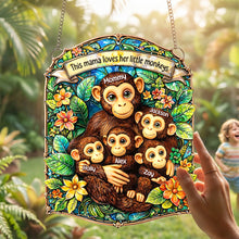 Load image into Gallery viewer, This Mama Loves Her Little Monkeys - Personalized Suncatcher Ornament for Mother's Day Ornament PopCulturePrints
